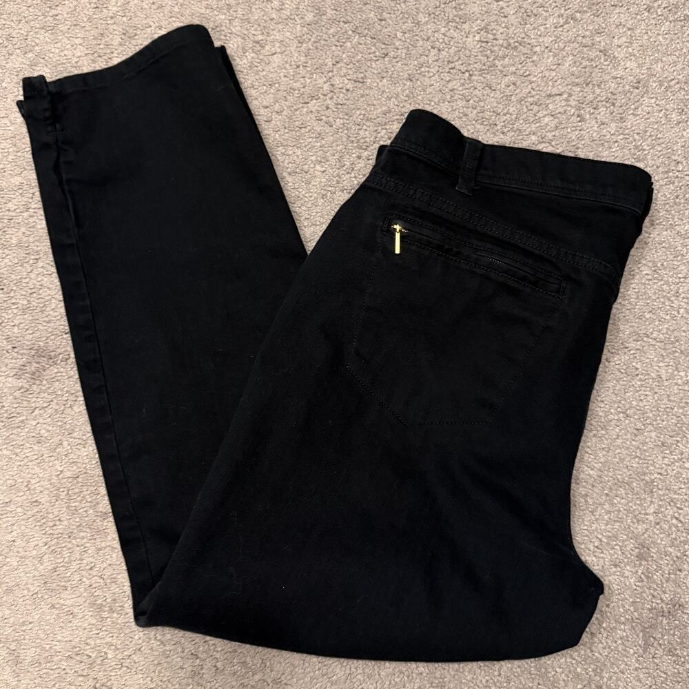 Talbots Black Jeans Gold Zipper Size 14